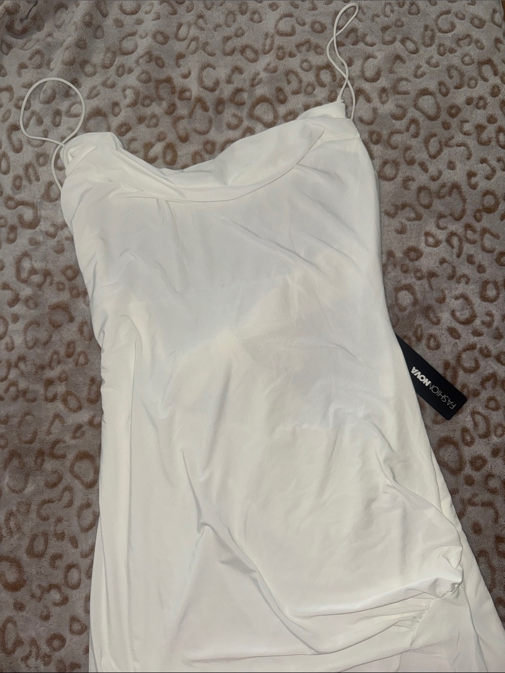 White Backless Mini Dress - Picture 6 of 8